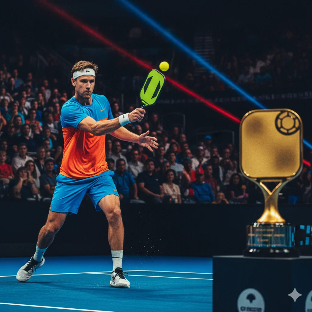Two pickleball players shaking hands across the net after a competitive match, embodying the spirit of pickleball tournament rules.
